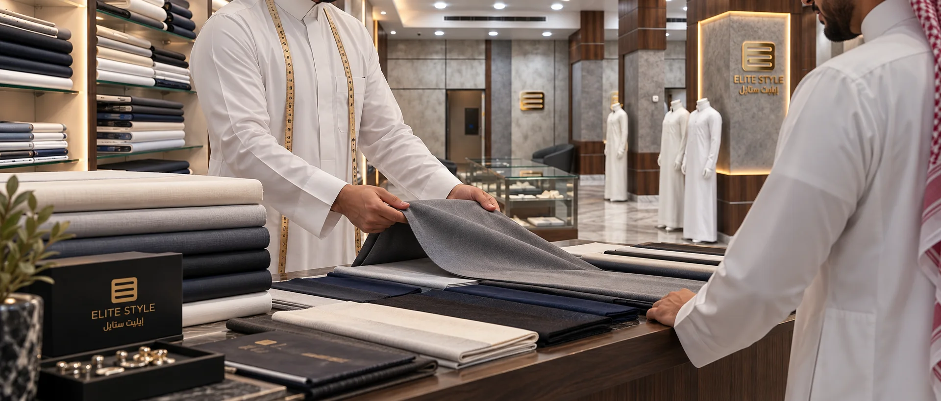 مجموعة أقمشة منتقاة لتفصيل الثوب السعودي